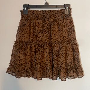 Leopard flowy mini skirt